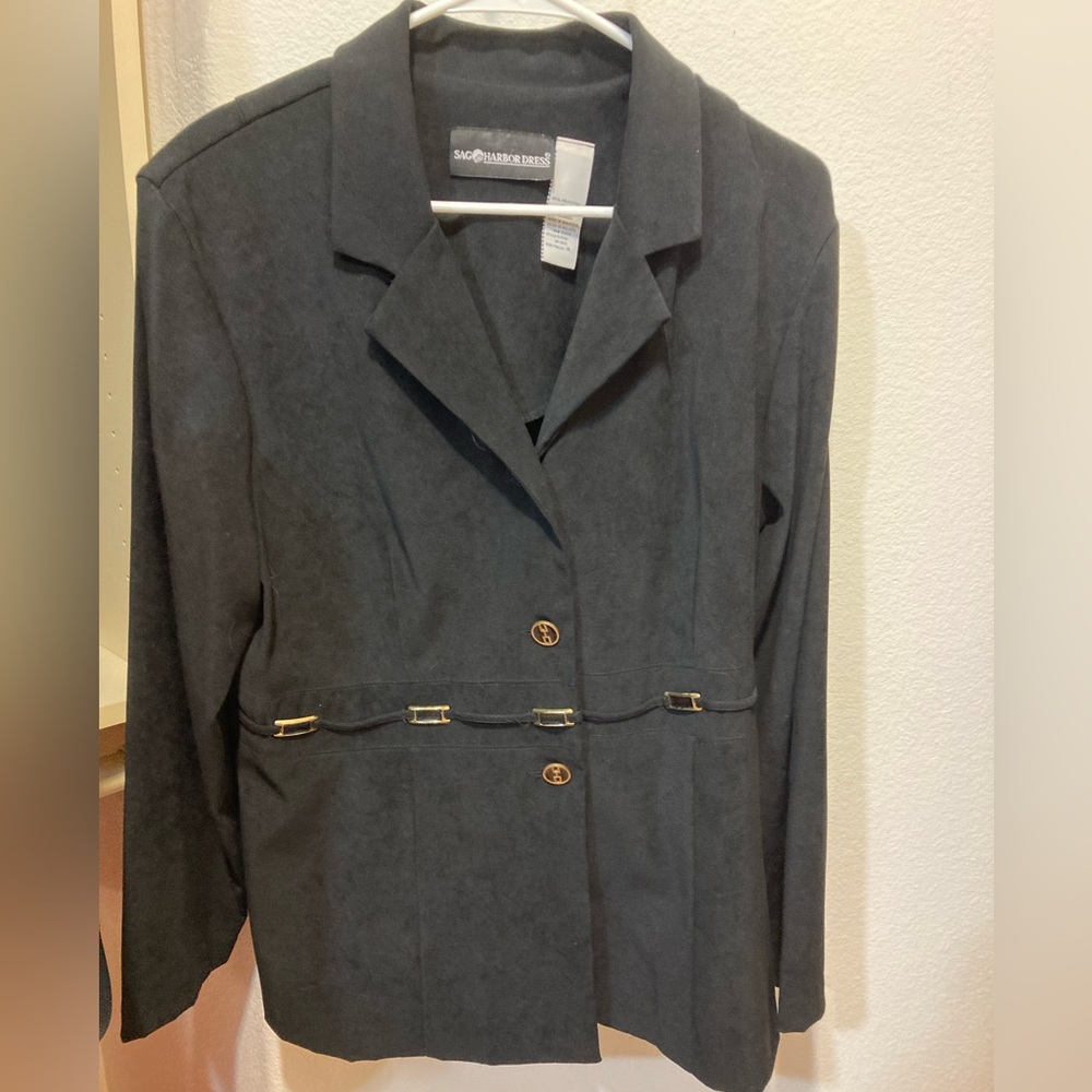 SALE: BLACK EMBELLISHED JACKET/BLAZER WITH GOLD TRIM